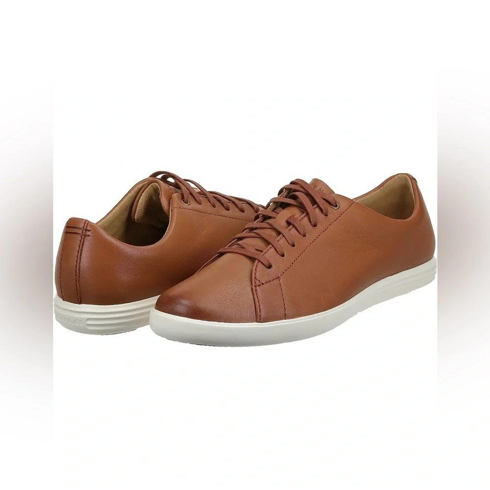 Cole Haan Tan Leather Lace-Up Sneaker